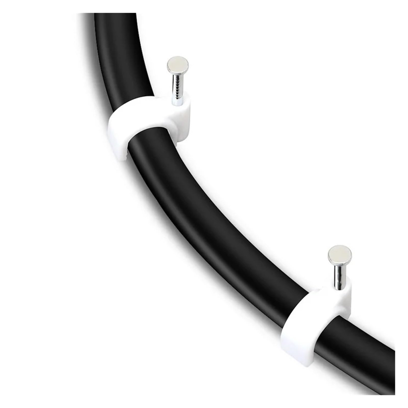 Serre-câbles avec clous en acier, Clips de câble ronds en forme de U, 100 pièces, pince à ongles murale suspendue en acier inoxydable 4-12mm(12mm)