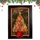 Puzzle aus Weihnachtsbaumholz | 135 Puzzleteile mit präzisem Blumendekor – Weihnachtspuzzle aus Holz | für Familie, Freunde, Erwachsene, Amateure, Wandregal und L