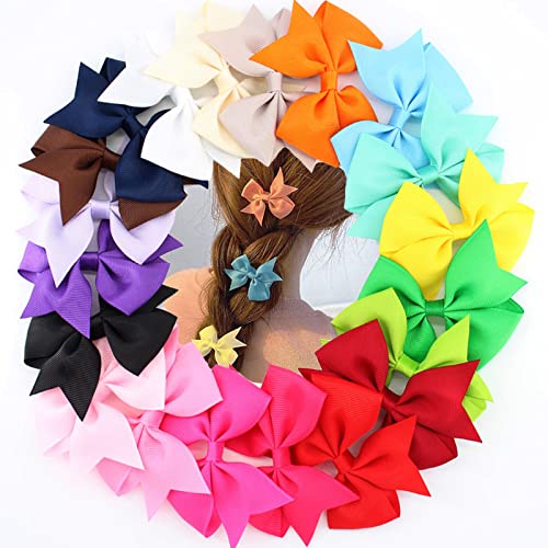 GEELBS 20 pinzas para el pelo con lazo de 10 cm (20 colores), lo mejor para bebés y niños pequeños, accesorios y pinzas para niños y niñas Cover