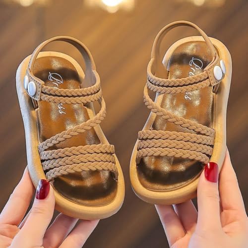 Little Girls Open Toe Princess Flat Sandals Summer Beach Dress Shoes for Toddler/Little Kid4
