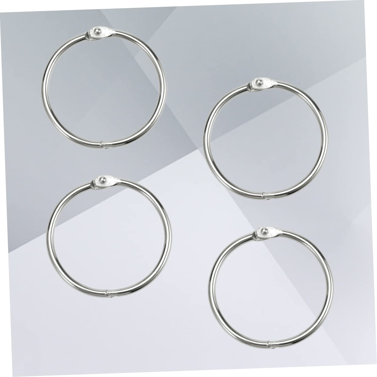 Anelli per Raccoglitore in Metallo Argento 100 Pezzi | Anelli Libro 38x45x3, 0mm, per Memo e Organizzazione Carta Foto, Formato Compatto