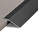 Aluminium-Boden-Übergangsstange, Türstange, Metall-Bodenleiste für Türen, Schwellen, Fliesen, Laminat, Planken, Brücke die Höhe zwischen 10–35mm,Schwarz 0.9mx10cm