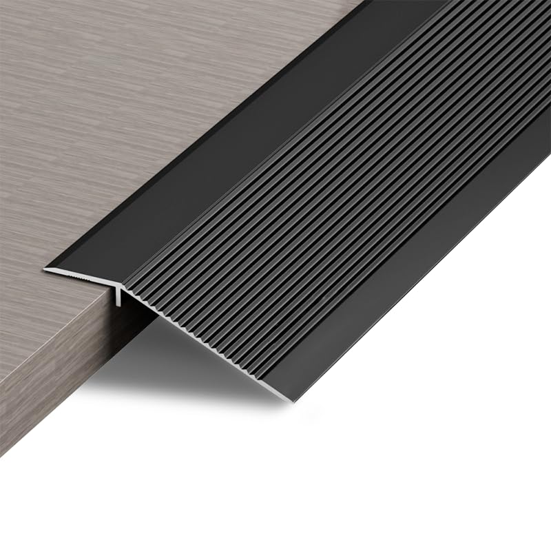 Aluminum Floor Transition Strip Door Bar,Floor Bar for Doorways Threshold Ramp Tile Laminate Planks,Bridge The Height is aroung 30mm(Black,0.9m × 10cm)
