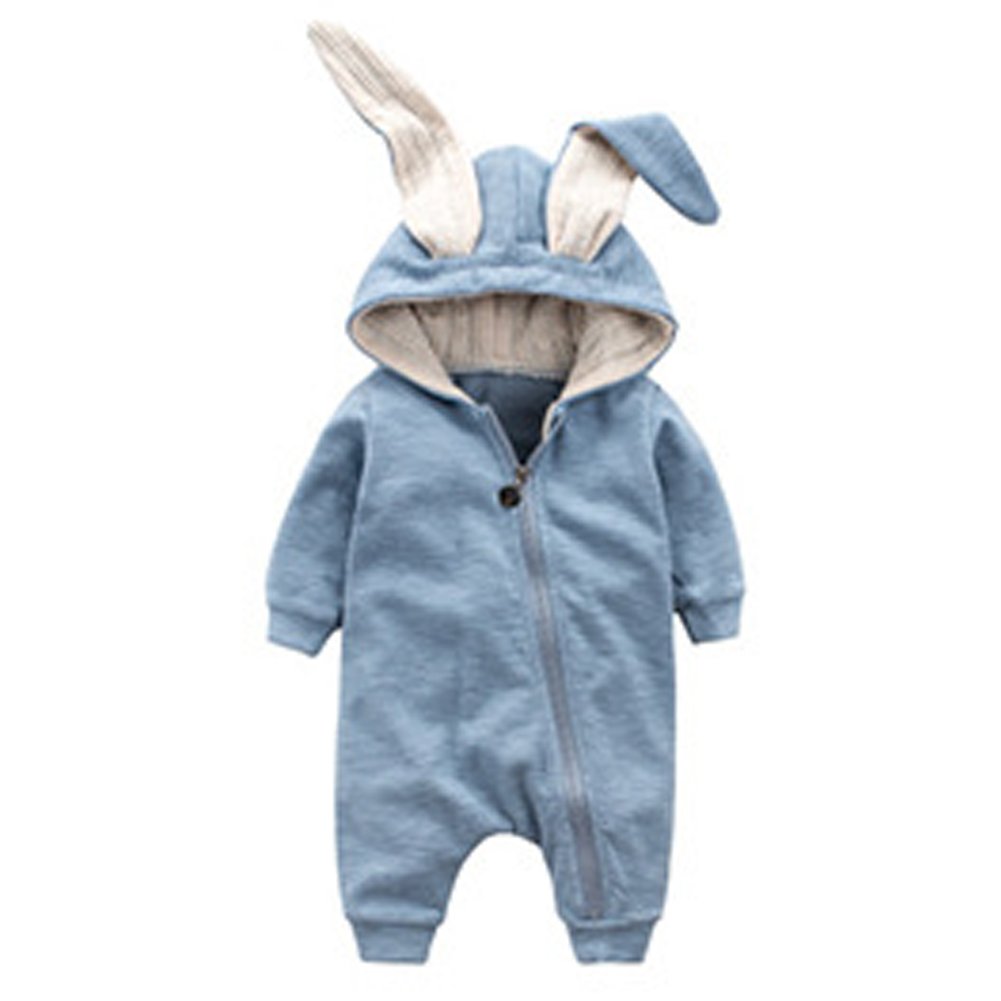 Odziezet Blue Baby Cotton Romper Newborn Cartoon Rabbit Ear Jumpsuit Bodysuit Spring Clothes 0-18 Months
