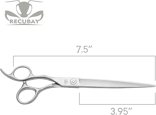 Miniatura 4 de Tijeras de aseo de perros mate para zurdos, excelentes tijeras de aseo para todas las razas, diseño para peluqueros profesionales. (7.5 pulgadas