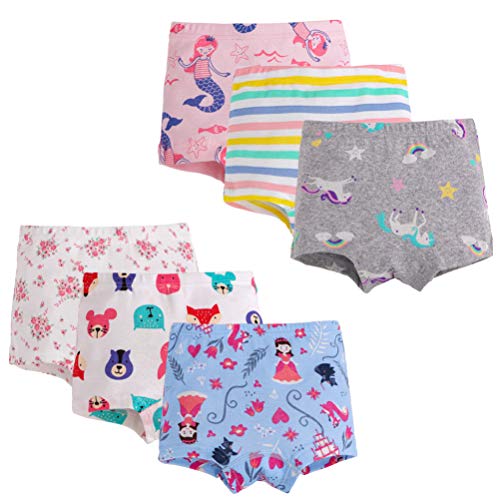 Image of Kids Series Baby Underwear Little Girls' Cotton Boyshort Panties (Pack of 6)