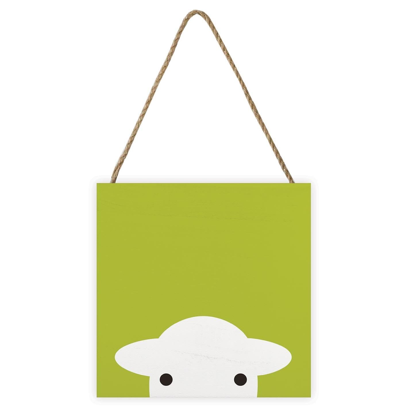 Herdy Men's Green Peep Wood Plaque (20Cm X 20Cm X 2.7Cm) (Green)