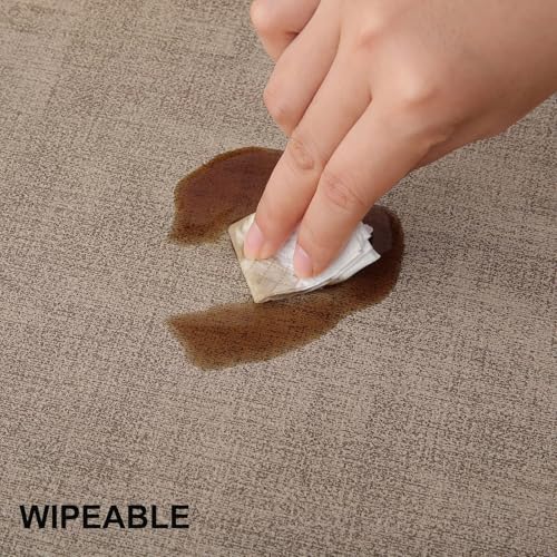 homing Faux Leather Heat Resistant Placemats 4 Packs, Waterproof Wipeable Dining PU Place Mats for Indoor & Outdoor, Easy to Clean, Camel