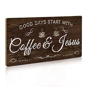 Putuo Decor Coffee Sign, Kitchen Coffee Bar Decor, 12 x 6 Hanging Plaque, Gifts for Coffee Lover (Good Days Start with…