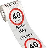 KMC Austria Design Geburtstag Toilettenpapier mit Aufdruck Verkehrszeichen Happy Birthday 40 and Sexy - Klopapier WC-Papier