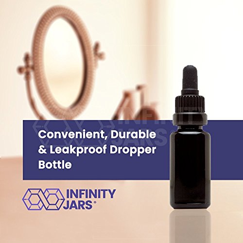 Infinity Jars 15 Ml (.5 Fl Oz) Black Ultraviolet Glass Bottle W/Glass Eye Dropper 3-Pack #TOP3