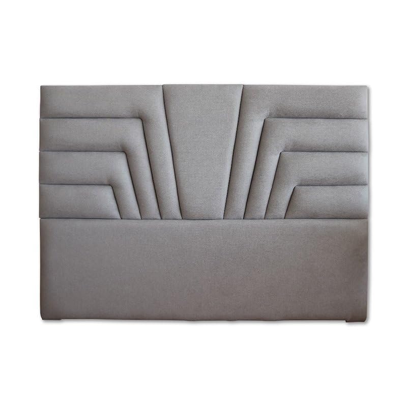 Ventadecolchones - Cabecero de Cama Tapizado en Antimanchas Gris Claro Modelo Avril Largo. Acolchado 8 cm Grosor. Medida 180 x 125 cm para Cama de 160 ó 180 cm