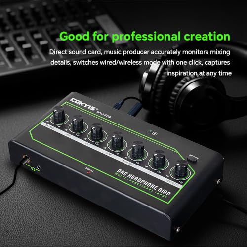 Conversor DAC Multifuncional DA-3EQ: Bluetooth 5.0 aptX HD, Entrada Óptica/Coaxial/RCA, Ajuste de Gr