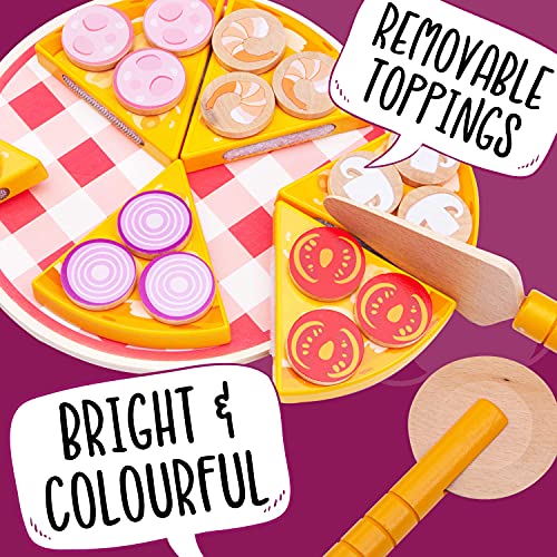 Jaques von Londoner Pizza-Party Holzspielzeug Küche Kinder – Lebensmittel und Küchenspielzeug mit Mehrfachnutzen Spielen… – Bild 3