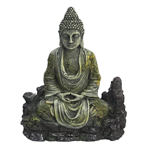 Bealuffe Aquarium Deko Aquarium Dekoration Aqua Harz Ornaments Aquarium Zubehoer Deko Aquarien Stein für Kleine Fisch Garnele (Buddha) Cover