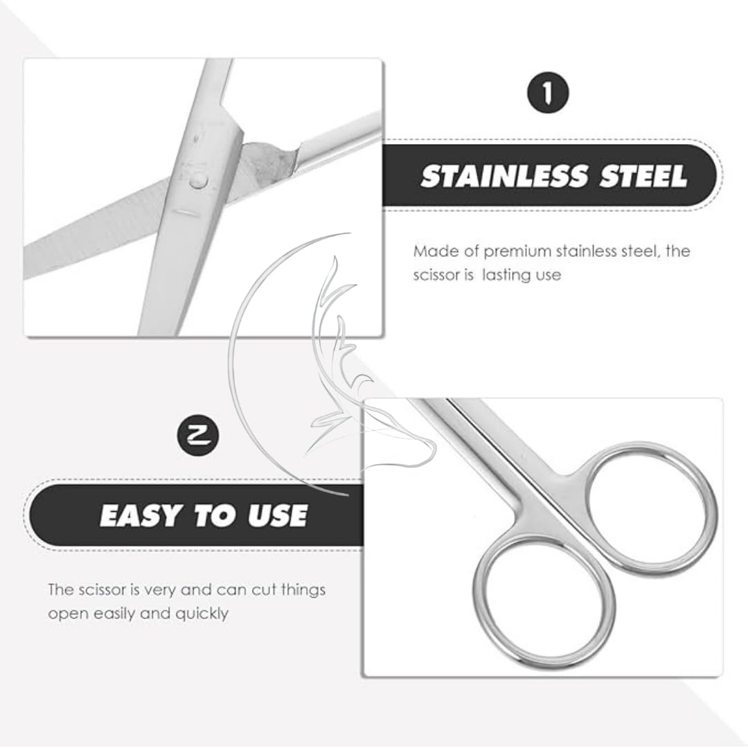 Stainless Steel Small Kenchi/Scissors for Manicure, Pedicure Eyebrow, Eyelashes Grooming, Nose,Beard,Facial,Bikini Hair Trimming, Cuticles Scissors β Pack of 2 2