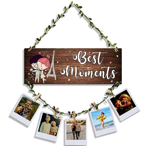 Sehaz Artworks Photo Frame Wall Hanging | Collage Photo Frames for Wall | Wall Photo Frames for Home Decoration | Clips for Photo Hanging | Balcony De