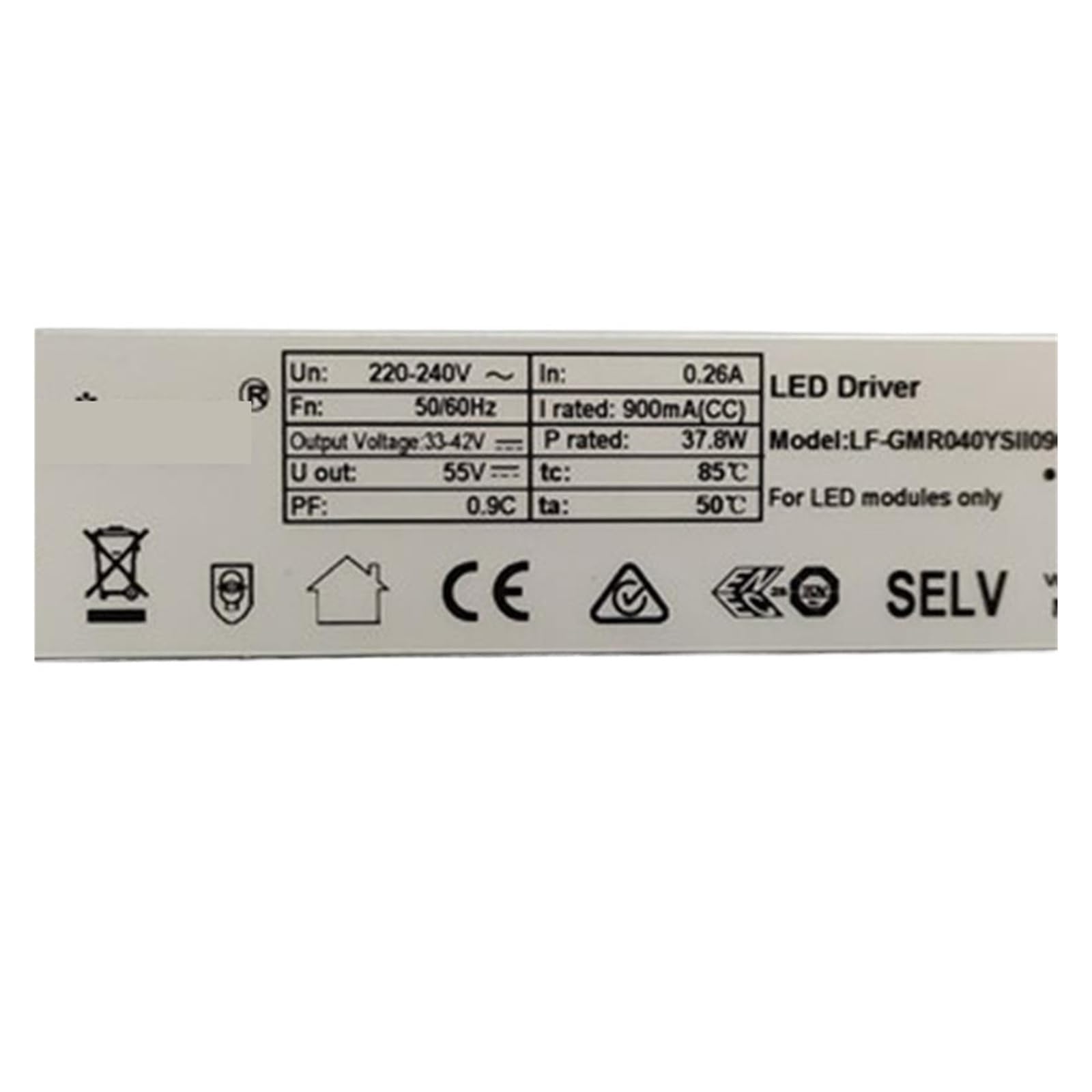 PWANUIGTE Driving LED Strip Light Constant Current Power Supply LF-GMR0631500U tri-Proof Controller(36W/DC33-40V/900MA)
