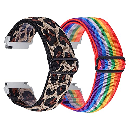 ECSEM Elastic Watch Band Compatible with Coros APEX 42mm/PACE 2 Bands, Soft Breathable Nylon Loop stretchy Adjustable Watch Strap Quick Release Bands Replacement Wristbands for Coros APEX 42mm/PACE 2