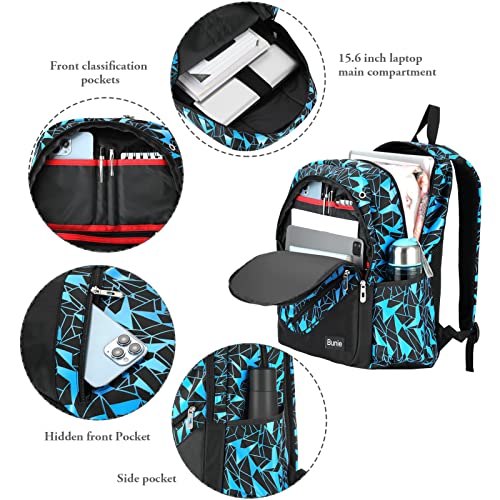 Bunie School Backpack For Boys Large Bookbag Boys Backpacks Elementary Middle High School Bags Kids Cool Back Pack Children 7 8 9 10 11 12 13 14 15 16 Years Old (Blue) #TOP3