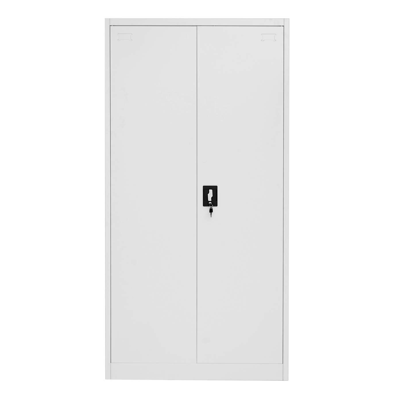 Mendler Aktenschrank HWC-H17 2 Türen abschließbar - 185x90x40cm grau | Stahlschrank, Büroschrank, Schrank, Metall