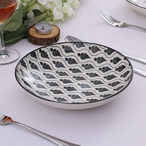 vancasso Haruka Porzellan Suppenteller, 8 tlg. Tiefteller, Ø 21,5 cm Teller Set,700ml – Ansicht 5