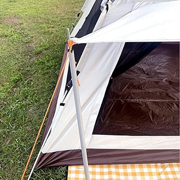 Quick Erect Tent 4 People Insect-Proof,Double Doors and Four Windows Sports Pod Pop Up Tent Stable and Practical Universal Tent Porch Extension for Camping