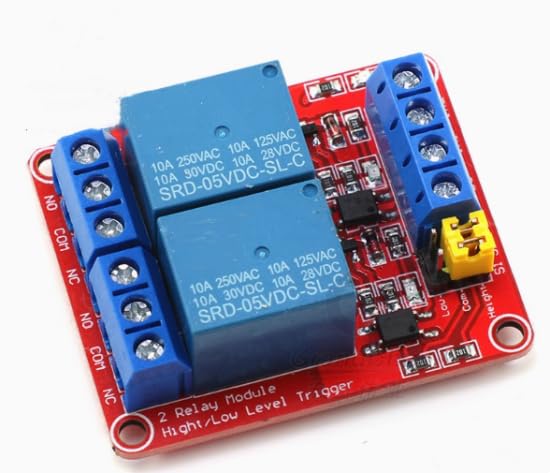 Relay Module with high and Low Level Trigger Development Board, optocoupler Isolation [(2 Channel 5V red Board)(3Pcs)]