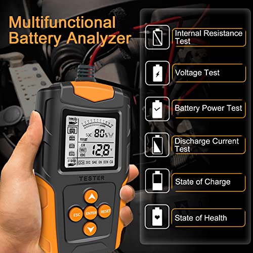 Car Battery Tester 12V 24V Automotive Battery Tester Cca Digital Auto Battery Analyzer Accurate Battery Diagnostic Tool For Car Truck Motorcycle Atv Suv Boat Yacht (8-30V) #TOP2