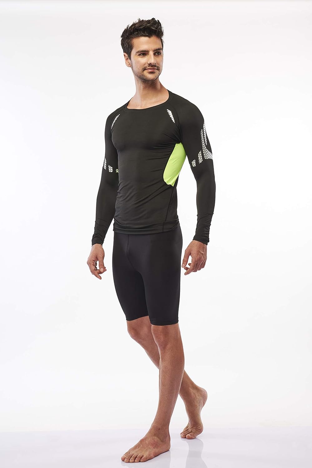 LYCOT Fluid Fashion Men's Spandex Utility Solid -Sports Inner F/S Pattern Black XXL