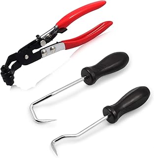 SPEEDWOX Hose Removal Hook Hose Clamp Pliers Automotive Swivel Jaws Bent Head 3 Pcs Set O Ring Removal Tools for Automotive Radiator Coolant Hose Removal