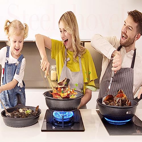 Wok de acero al carbono 28 cm con tapa de vidrio miniatura 4