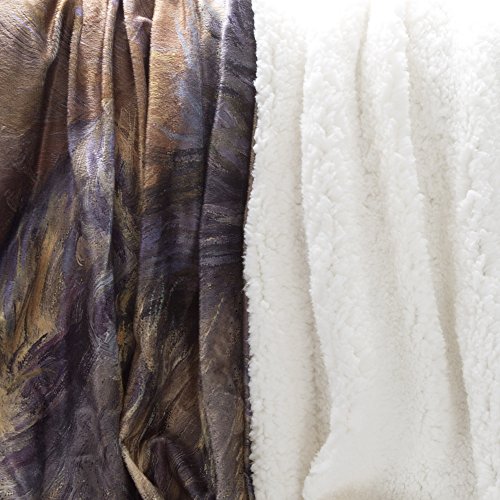 Lavish Home Sherpa Fleece Throw Blanket - Wolf Print Pattern, Lightweight Hypoallergenic Bed Or Couch Soft Cozy Plush Blanket For Adults And Kids #TOP2