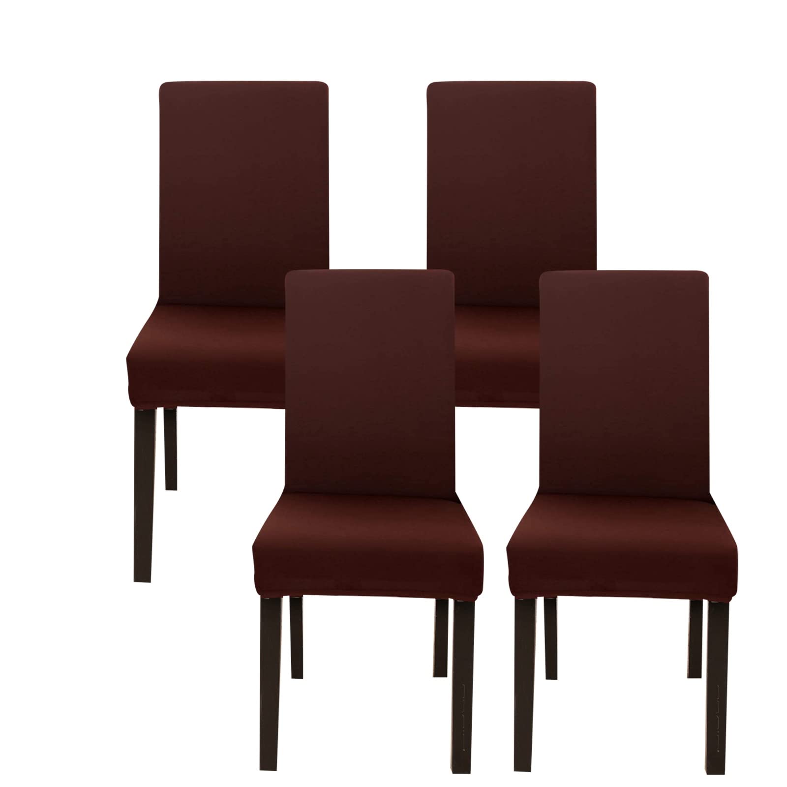 Jaotto Coprisedia con Schienale Elasticizzato 4 Pezzi,Fodere per Sedie da Pranzo Lavabile Universale Estraibile,Moderno Vestisedia per Cucina,Copertura della Sedia per Casa Ristorante(Caffè,4 Pezzi)