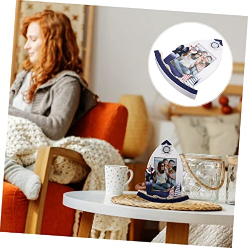 Veemoon Photo Frame Ornaments Home Decoration Retro Decor Kids Decor Nautical Photo Stand Sculptural Photo Frame Sailboat Picture Frame Plant Specimen Frame Picture Frame Ornament Gift #TOP5