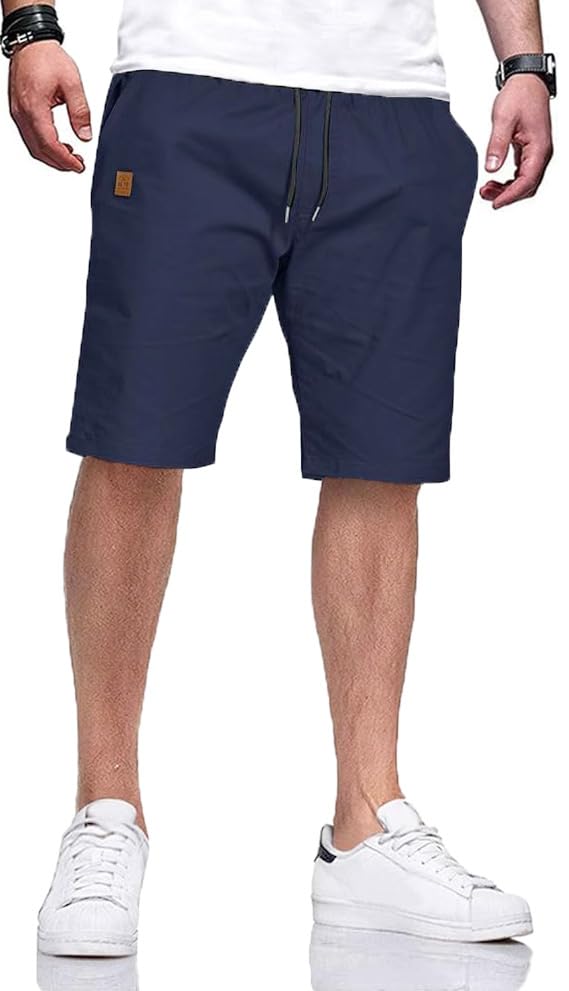 Short homme chino décontracté HCSS en coton confortable taille élastique
