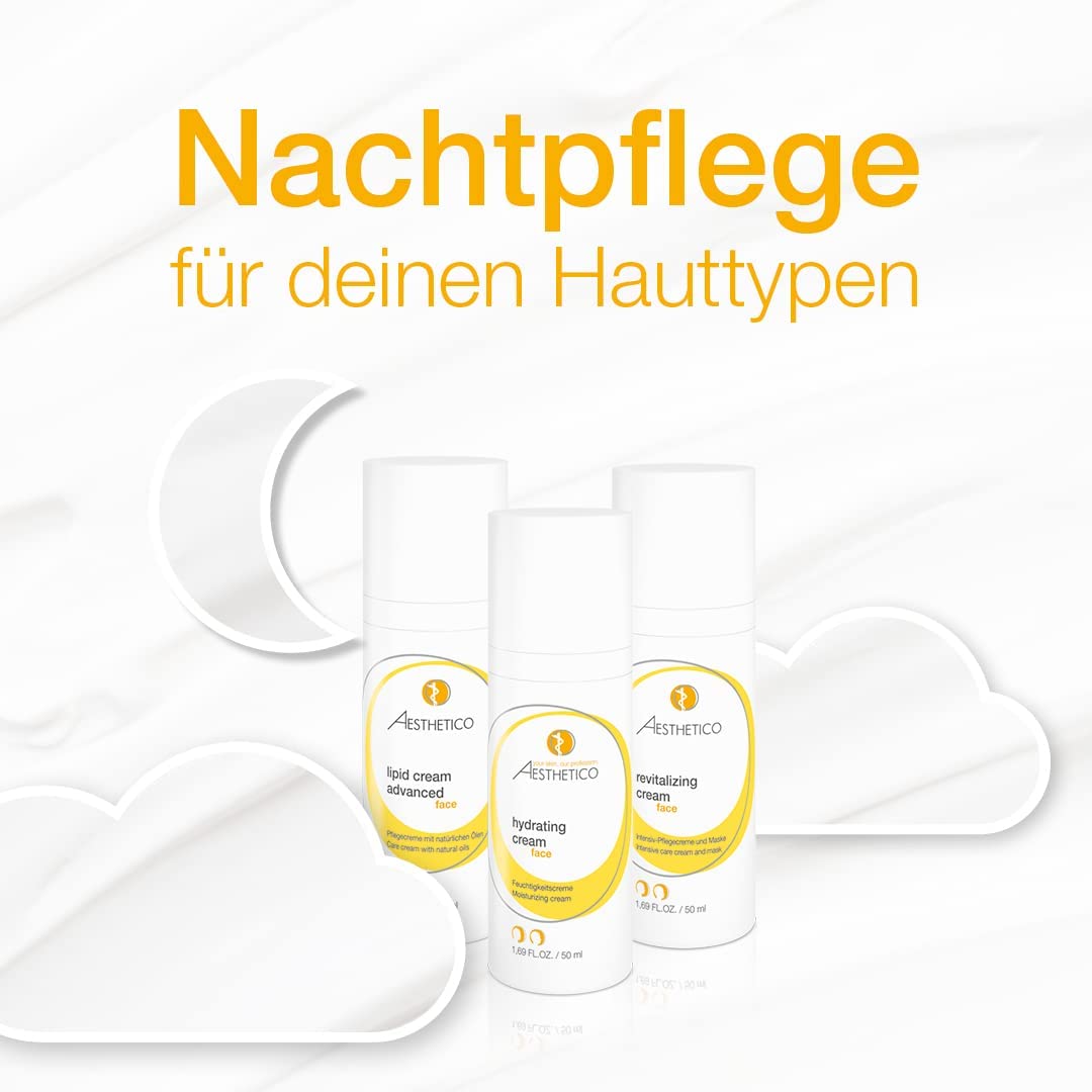 AESTHETICO lipid cream advanced - Feuchtigkeitsmagnet mit wertvollen ?len, Gesichtspflege f?r fortgeschritten trockene Haut auch bei Neurodermitis, mit Nachtkerzensamen?l und Hyaluron (5 x 50 ml)