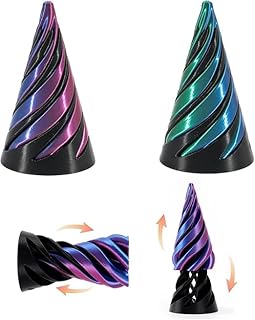 Impossible Cone,Spiral Cone Fidget Toy,Impossible Pyramid Passthrough Toy,3D Printed Spiral Cone,Impossible Cones passthrough Impossible Pyramid for Anxiety Relaxing(Gradient Color 2pcs)