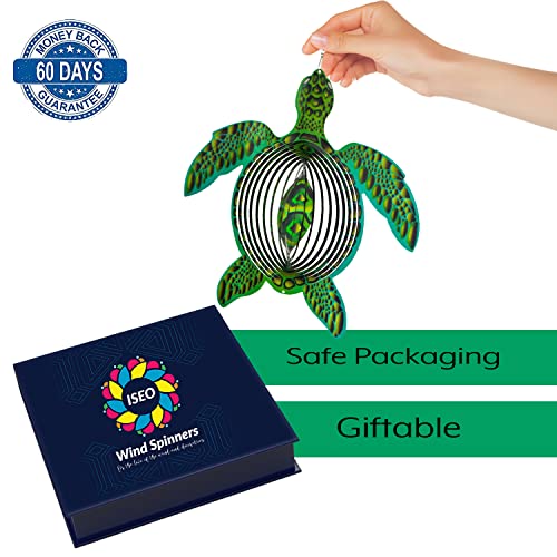 Turtle Ornament Wind Spinners For Yard And Garden, Metal Ornaments For Garden Décor, Outdoor Wind Spinner, Turtle Gifts For Turtle Lovers, Outdoor Garden Decoration, 15 Inch Wall Décor By Iseo #TOP5