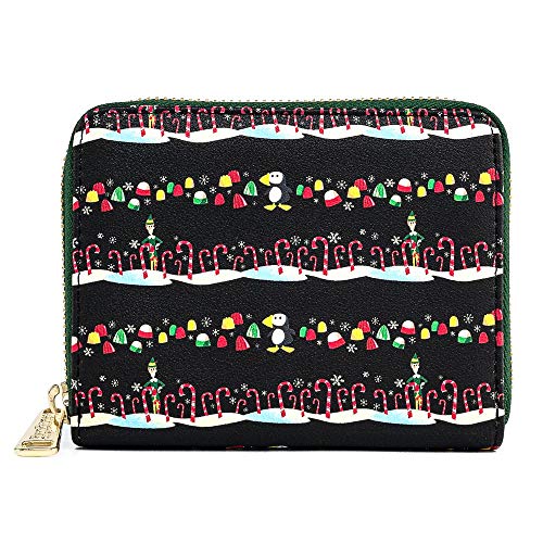 Loungefly x Elf Buddy Candy Cane Forest Allover Print Zip-Around Wallet Multicoloured4