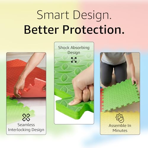 Image of Amazon Basics Interlocking Puzzle Exercise Mat | EVA Foam |Suitable for Floor Protection
