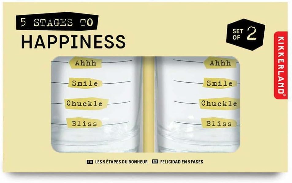 Kikkerland Five Stages To Happiness Glasses