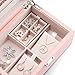 Vlando Jewelry Box, Jewelry Organizer and Storage with Mirror and Tray- Pink
