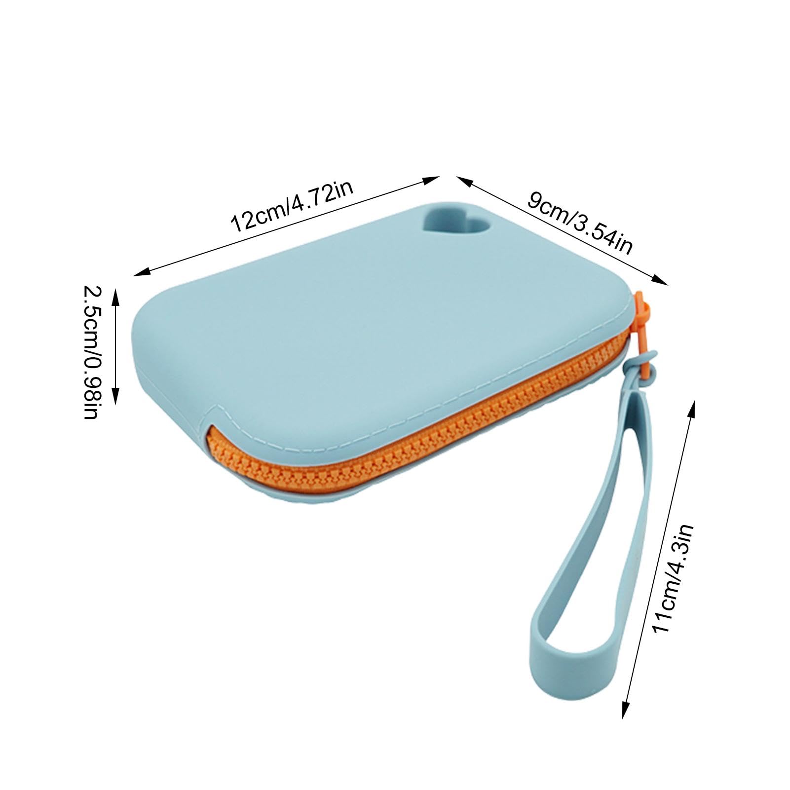 Custodia per Cuffie - Borsa Quadrata in Silicone, Impermeabile, per Cavi | Organizer Portatile per Trucchi, Portachiavi, con Cerniera, Accessori multifunzionali per Donne e Ragazze (4,72x0,96x3,54 po