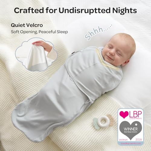 Image of Momcozy Swaddles for Newborns, Quiet Fastener Swaddle Suitable for Infant 0-3 Months, New-Parent-Friendly Sleep Sack, Reduce Startle Reflex, Newborn Boys Girls Registry Essentials, 2-Pack, Drift