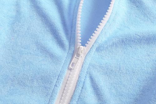 Image of Girls Swim Cover Up Kids Swimsuit Coverup Terry Zip-Up Beach Bathing Suit Wraps with Sunglasses