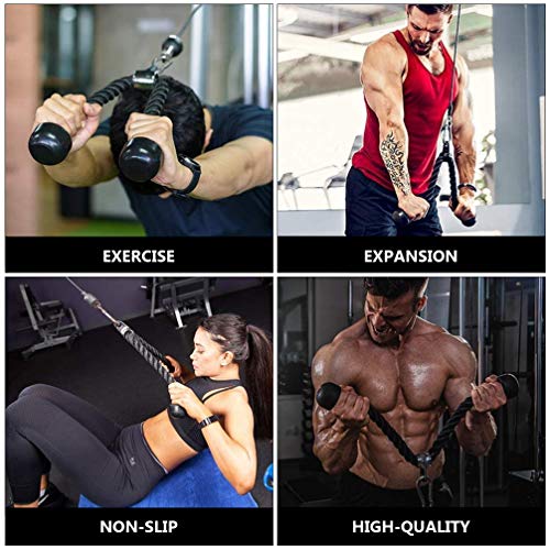 BESPORTBLE, 8 peças, sistema de polia para academia, fitness, barra reta, antebraço, treinador de pu