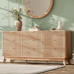 63''w 9 Drawers Natural Wood