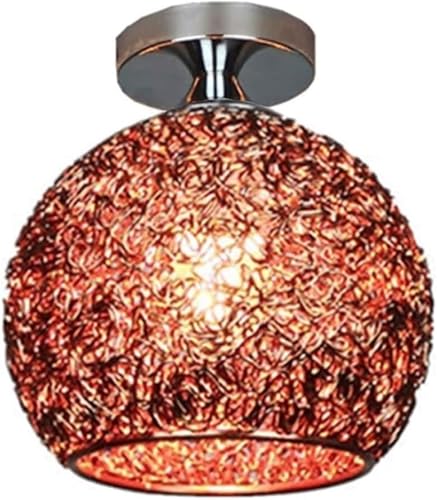 Lámpara de Techo de Globo de Alambre de Aluminio para Exteriores, lámpara de Techo semiempotrada, Moderna y Creativa, Accesorio de iluminación para te