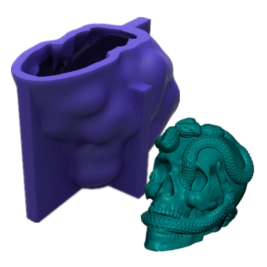 Moule En Silicone 3D En Forme De Crâne De Serpent En Résine